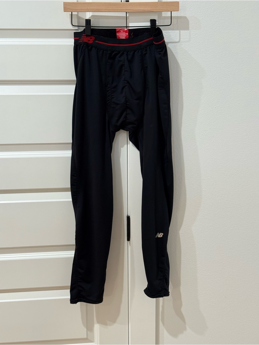 New Balance Black pants with Red-Trim Waistband